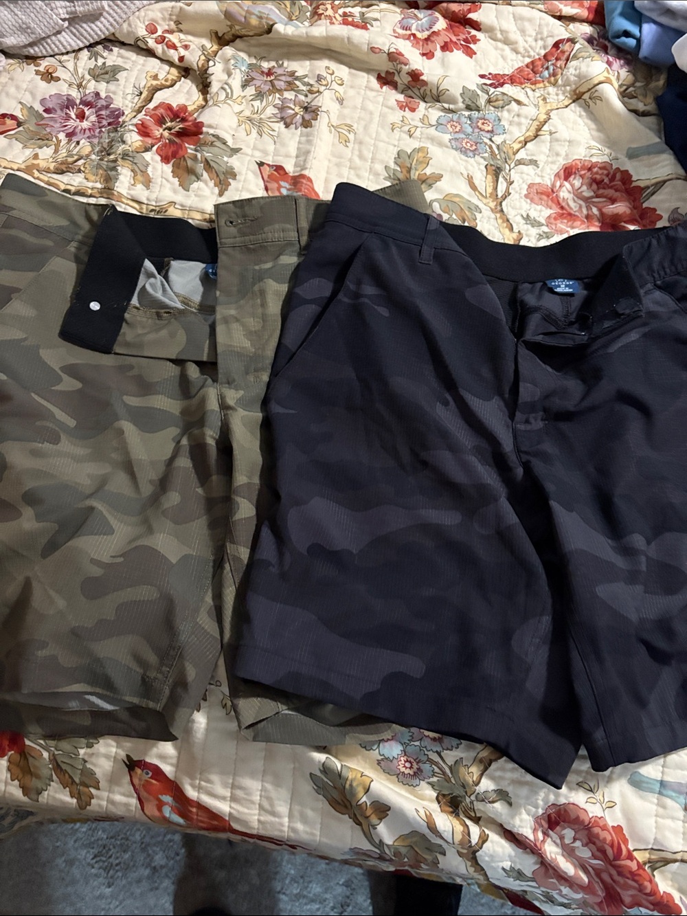 George Men’s Camo Cargo Shorts - Olive & Black